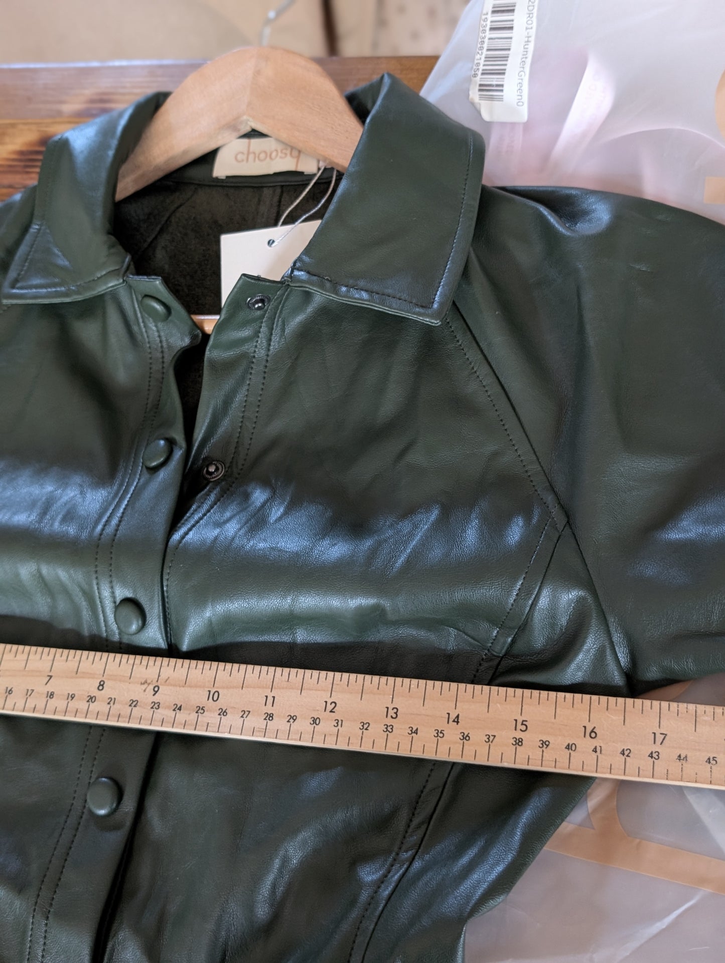 Choosy robe faux cuir verte taille xs