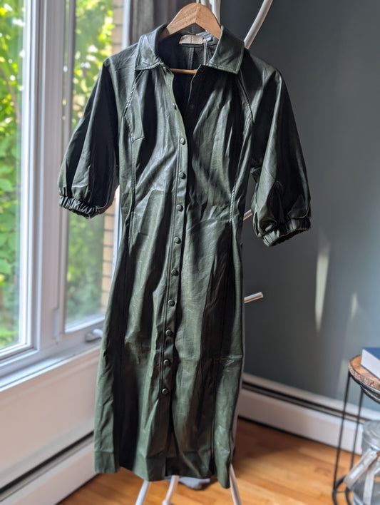 Choosy robe faux cuir verte taille xs