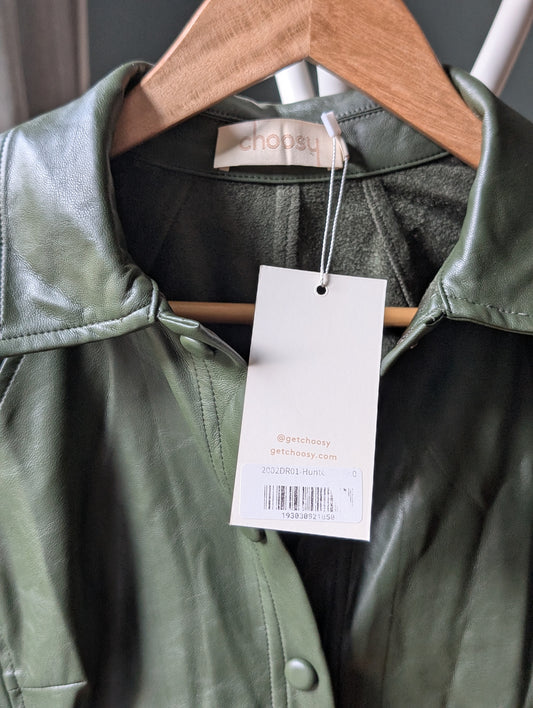 Choosy robe faux cuir verte taille xs